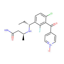 CC[C@@H](N[C@@H](C)CC(N)=O)c1ccc(Cl)c(C(=O)c2cc[n+]([O-])cc2)c1F ZINC001772647981