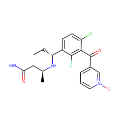 CC[C@@H](N[C@@H](C)CC(N)=O)c1ccc(Cl)c(C(=O)c2ccc[n+]([O-])c2)c1F ZINC001772635349