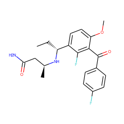 CC[C@@H](N[C@@H](C)CC(N)=O)c1ccc(OC)c(C(=O)c2ccc(F)cc2)c1F ZINC001772639817