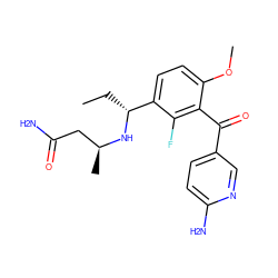 CC[C@@H](N[C@@H](C)CC(N)=O)c1ccc(OC)c(C(=O)c2ccc(N)nc2)c1F ZINC001772636564