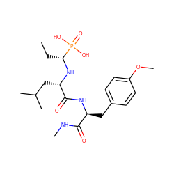 CC[C@@H](N[C@@H](CC(C)C)C(=O)N[C@@H](Cc1ccc(OC)cc1)C(=O)NC)P(=O)(O)O ZINC000003794406