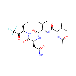 CC[C@@H](NC(=O)[C@H](CC(N)=O)NC(=O)[C@@H](NC(=O)[C@@H](NC(C)=O)C(C)C)C(C)C)C(=O)C(F)(F)F ZINC000013775826