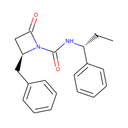 CC[C@@H](NC(=O)N1C(=O)C[C@@H]1Cc1ccccc1)c1ccccc1 ZINC000013780474