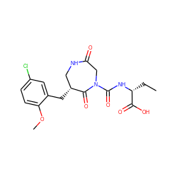 CC[C@@H](NC(=O)N1CC(=O)NC[C@@H](Cc2cc(Cl)ccc2OC)C1=O)C(=O)O ZINC000096272313