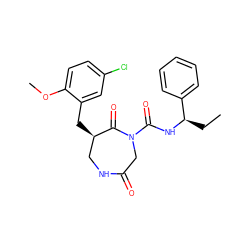 CC[C@@H](NC(=O)N1CC(=O)NC[C@@H](Cc2cc(Cl)ccc2OC)C1=O)c1ccccc1 ZINC000028895021