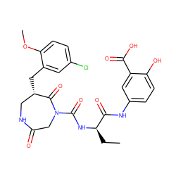 CC[C@@H](NC(=O)N1CC(=O)NC[C@H](Cc2cc(Cl)ccc2OC)C1=O)C(=O)Nc1ccc(O)c(C(=O)O)c1 ZINC000096272318