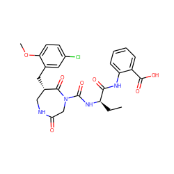 CC[C@@H](NC(=O)N1CC(=O)NC[C@H](Cc2cc(Cl)ccc2OC)C1=O)C(=O)Nc1ccccc1C(=O)O ZINC000096272326