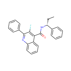 CC[C@@H](NC(=O)c1c(F)c(-c2ccccc2)nc2ccccc12)c1ccccc1 ZINC000026005296