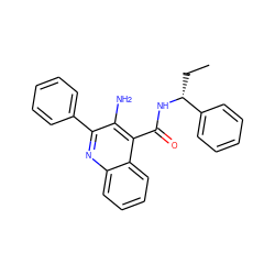 CC[C@@H](NC(=O)c1c(N)c(-c2ccccc2)nc2ccccc12)c1ccccc1 ZINC000026007158