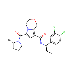 CC[C@@H](NC(=O)c1cc(C(=O)N2CCC[C@@H]2C)n2c1COCC2)c1ccc(Cl)c(Cl)c1 ZINC000146100435