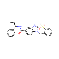 CC[C@@H](NC(=O)c1ccc2c(c1)ncn2Cc1ccccc1S(C)(=O)=O)c1ccccc1 ZINC000072181576