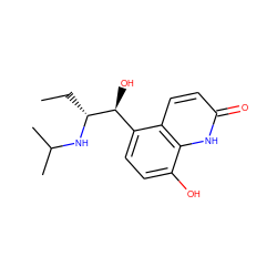 CC[C@@H](NC(C)C)[C@@H](O)c1ccc(O)c2[nH]c(=O)ccc12 ZINC000019632678