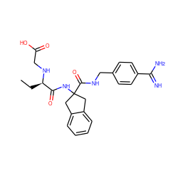 CC[C@@H](NCC(=O)O)C(=O)NC1(C(=O)NCc2ccc(C(=N)N)cc2)Cc2ccccc2C1 ZINC000036179055