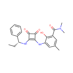 CC[C@@H](Nc1c(Nc2cc(C)cc(C(=O)N(C)C)c2O)c(=O)c1=O)c1ccccc1 ZINC000101278177