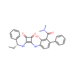 CC[C@@H](Nc1c(Nc2ccc(-c3ccccc3)c(C(=O)N(C)C)c2O)c(=O)c1=O)c1ccccc1 ZINC000101278178