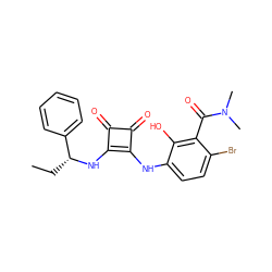 CC[C@@H](Nc1c(Nc2ccc(Br)c(C(=O)N(C)C)c2O)c(=O)c1=O)c1ccccc1 ZINC000101278175