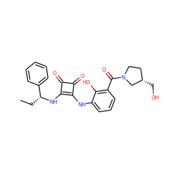 CC[C@@H](Nc1c(Nc2cccc(C(=O)N3CC[C@H](CO)C3)c2O)c(=O)c1=O)c1ccccc1 ZINC000101278166