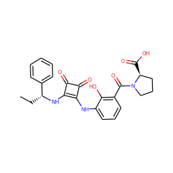 CC[C@@H](Nc1c(Nc2cccc(C(=O)N3CCC[C@@H]3C(=O)O)c2O)c(=O)c1=O)c1ccccc1 ZINC000101278116