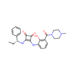 CC[C@@H](Nc1c(Nc2cccc(C(=O)N3CCN(C)CC3)c2O)c(=O)c1=O)c1ccccc1 ZINC000101278108