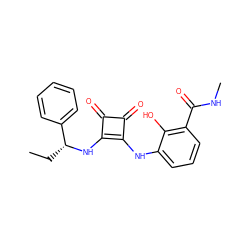 CC[C@@H](Nc1c(Nc2cccc(C(=O)NC)c2O)c(=O)c1=O)c1ccccc1 ZINC000101278152