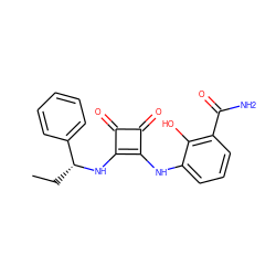 CC[C@@H](Nc1c(Nc2cccc(C(N)=O)c2O)c(=O)c1=O)c1ccccc1 ZINC000101278129