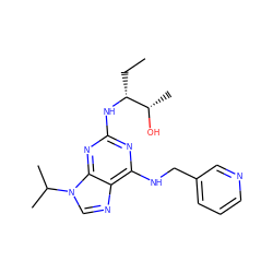 CC[C@@H](Nc1nc(NCc2cccnc2)c2ncn(C(C)C)c2n1)[C@H](C)O ZINC000003939648