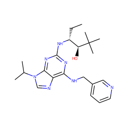 CC[C@@H](Nc1nc(NCc2cccnc2)c2ncn(C(C)C)c2n1)[C@H](O)C(C)(C)C ZINC000073168662