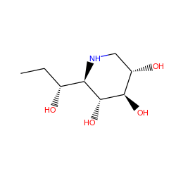 CC[C@@H](O)[C@H]1NC[C@H](O)[C@@H](O)[C@@H]1O ZINC000026953423