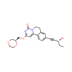 CC[C@@H](O)C#Cc1ccc2c(c1)CCn1c-2cc(OC[C@@H]2COCCO2)nc1=O ZINC000142887878