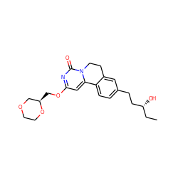 CC[C@@H](O)CCc1ccc2c(c1)CCn1c-2cc(OC[C@@H]2COCCO2)nc1=O ZINC000143072345