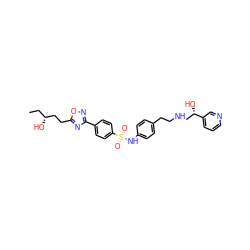 CC[C@@H](O)CCc1nc(-c2ccc(S(=O)(=O)Nc3ccc(CCNC[C@H](O)c4cccnc4)cc3)cc2)no1 ZINC000029222357