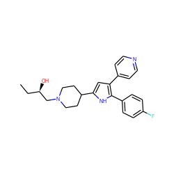 CC[C@@H](O)CN1CCC(c2cc(-c3ccncc3)c(-c3ccc(F)cc3)[nH]2)CC1 ZINC000028528067