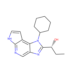 CC[C@@H](O)c1nc2cnc3[nH]ccc3c2n1C1CCCCC1 ZINC000096270796