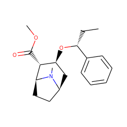 CC[C@@H](O[C@H]1C[C@H]2CC[C@@H]([C@@H]1C(=O)OC)N2C)c1ccccc1 ZINC000013745733