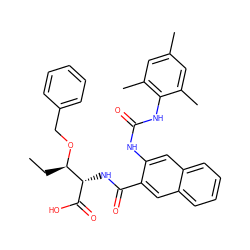 CC[C@@H](OCc1ccccc1)[C@H](NC(=O)c1cc2ccccc2cc1NC(=O)Nc1c(C)cc(C)cc1C)C(=O)O ZINC000044430390