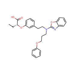 CC[C@@H](Oc1cccc(CCN(CCCOc2ccccc2)c2nc3ccccc3o2)c1)C(=O)O ZINC000028900656