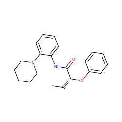 CC[C@@H](Oc1ccccc1)C(=O)Nc1ccccc1N1CCCCC1 ZINC000015934601