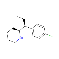 CC[C@@H](c1ccc(Cl)cc1)[C@@H]1CCCCN1 ZINC000035090372