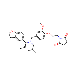 CC[C@@H](c1ccc2c(c1)CCO2)N(Cc1ccc(OCCN2C(=O)CCC2=O)c(OC)c1)CC(C)C ZINC001772637540