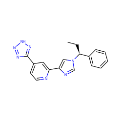 CC[C@@H](c1ccccc1)n1cnc(-c2cc(-c3nn[nH]n3)ccn2)c1 ZINC000225959834