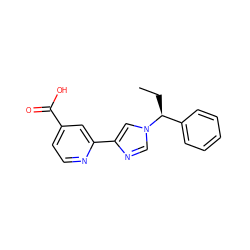 CC[C@@H](c1ccccc1)n1cnc(-c2cc(C(=O)O)ccn2)c1 ZINC000225936940