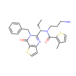 CC[C@@H](c1nc2ccsc2c(=O)n1Cc1ccccc1)N(CCCN)C(=O)c1sccc1C ZINC000072114804