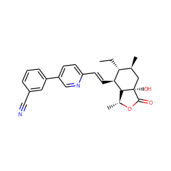 CC[C@@H]1[C@@H](C)C[C@@]2(O)C(=O)O[C@H](C)[C@H]2[C@H]1/C=C/c1ccc(-c2cccc(C#N)c2)cn1 ZINC000084603993