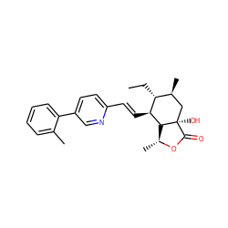 CC[C@@H]1[C@@H](C)C[C@@]2(O)C(=O)O[C@H](C)[C@H]2[C@H]1/C=C/c1ccc(-c2ccccc2C)cn1 ZINC000084603989