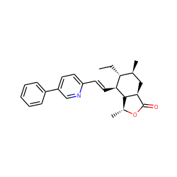 CC[C@@H]1[C@@H](C)C[C@H]2C(=O)O[C@H](C)[C@H]2[C@H]1/C=C/c1ccc(-c2ccccc2)cn1 ZINC000084602657