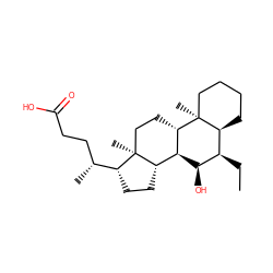 CC[C@@H]1[C@@H]2CCCC[C@]2(C)[C@H]2CC[C@@]3(C)[C@@H](CC[C@@H]3[C@H](C)CCC(=O)O)[C@@H]2[C@@H]1O ZINC000141808362