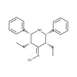 CC[C@@H]1C(=NO)[C@H](CC)[C@H](c2ccccc2)N[C@@H]1c1ccccc1 ZINC000013371143