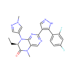 CC[C@@H]1C(=O)N(C)c2cnc(-c3cn[nH]c3-c3ccc(F)cc3F)nc2N1c1cnn(C)c1 ZINC000096272671