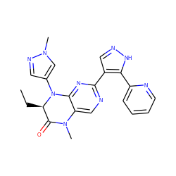 CC[C@@H]1C(=O)N(C)c2cnc(-c3cn[nH]c3-c3ccccn3)nc2N1c1cnn(C)c1 ZINC000096272665