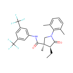 CC[C@@H]1C(=O)N(c2c(C)cccc2C)C[C@]1(C)C(=O)Nc1cc(C(F)(F)F)cc(C(F)(F)F)c1 ZINC000142541298